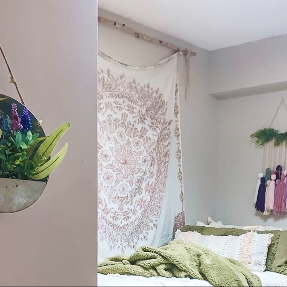 Cream & pink wall tapestry
